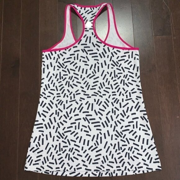 Lululemon Seawheeze 2015 Cool Racerback Tank Top Size 6 Black Squiggle NWOT - Picture 2 of 5